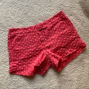 J. CREW | Pink Polka Dot Linen Shorts